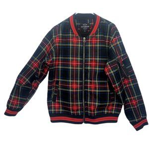 New Men's size medium black plaid Varsity style jacket.  MAKE OFFER NOW!!